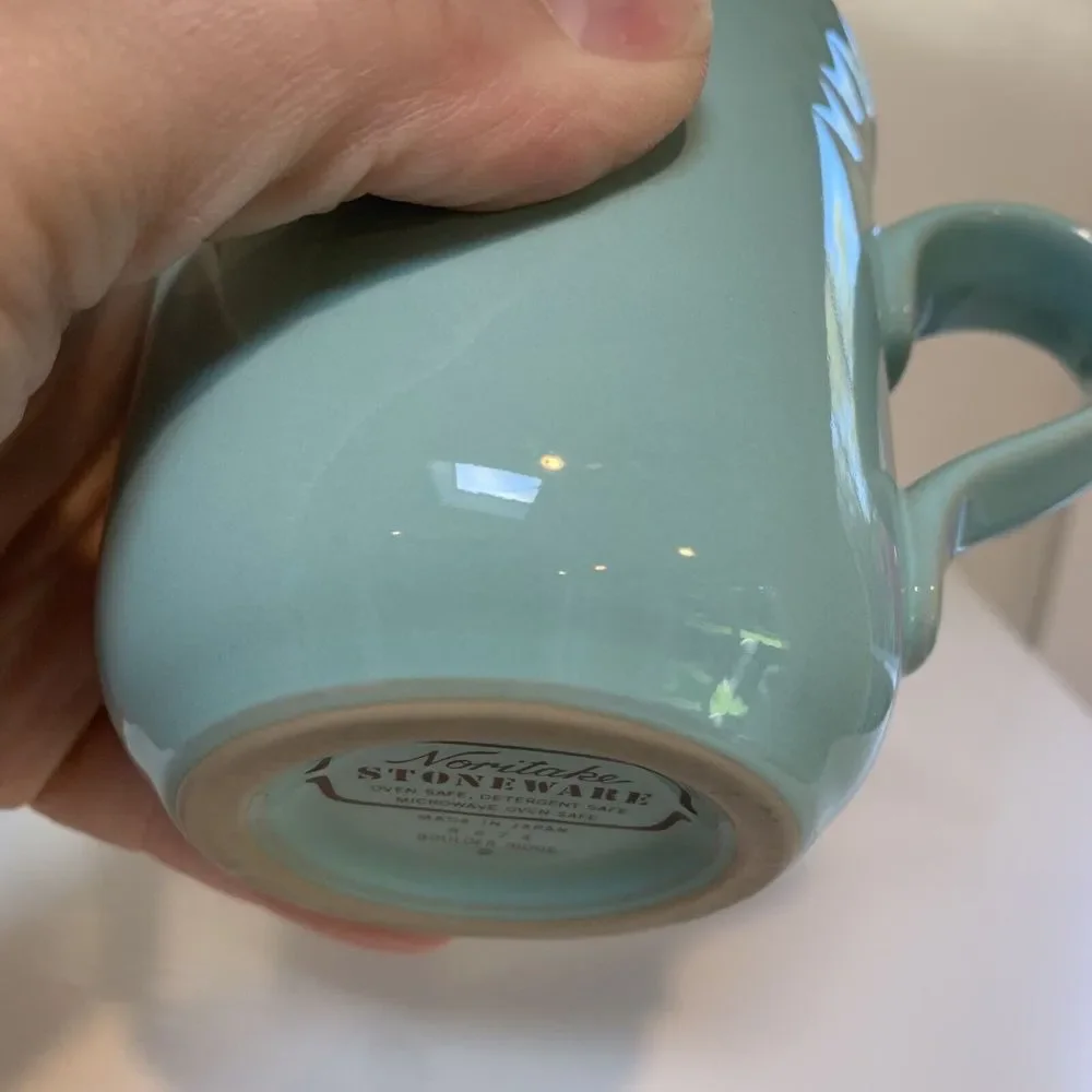 Vintage coffee mugs Southwestern Noritake Stoneware Boulder Ridge 3 Aqua Aztec - Picture 8 of 15
